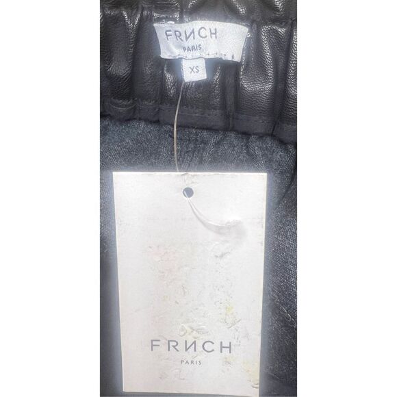 FRNCH Paris Black PU Leather Paperbag Waist Short NWT Size XS - Picture 4 of 5